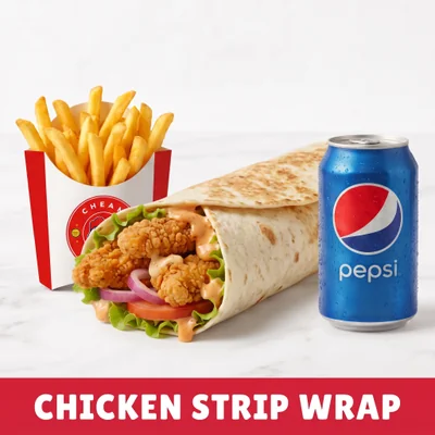 Crispy Chicken Strip Tortilla Wrap at Cheam Peri Peri